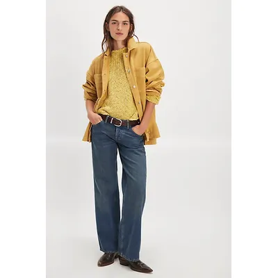 We The Free Madison City Denim Jacket at Free People in Fall Leaf, Size: Large