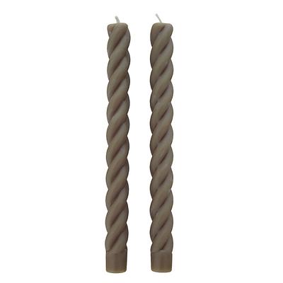 Set of 2 Twisted Taper Candles - Tea - Ballard Designs