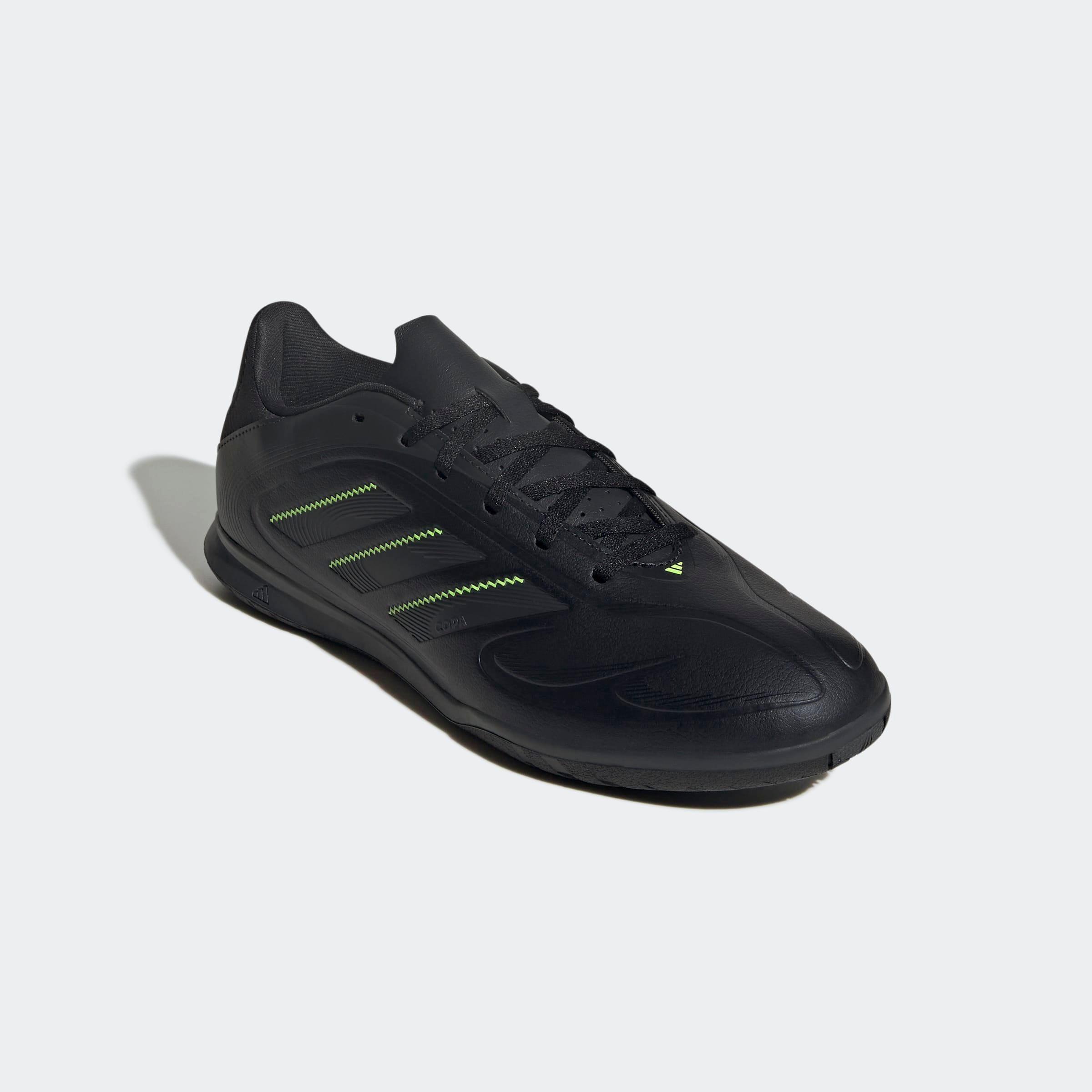 Fußballschuh ADIDAS PERFORMANCE "COPA PURE 3 CLUB HALLE", Damen, Gr. 46, schwarz (core schwarz, dgh solid grau, lucid lemon), Synthetik, Schuhe Fußballschuh, geeignet als Hallenschuhe