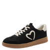 Plateausneaker MARCO TOZZI BY GMK, Damen, Gr. 36, schwarz, Lederimitat, Textil, unifarben mit Farbeinsatz, sportlich, Schuhe, Freizeitschuh, Halbschuh, Schnürschuh mit Plüsch-Details