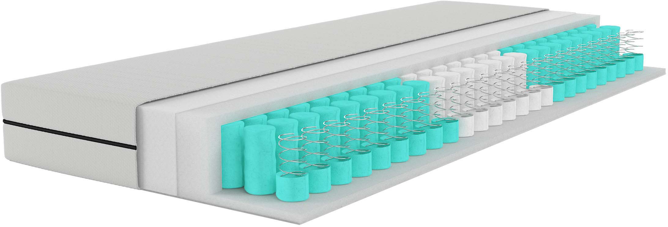 Taschenfederkernmatratze ÄLGDRÖM "NEUHEIT: Tinden 19, 7 Zonen Matratze 90x200 cm, 140x200 cm & mehr", weiß, B:100cm H:19cm L:200cm, Bezug: 100% Polyester. Steppfüllung: 100% Polyester, Matratzen, Taschenfederkernmatratze, Wendematratze H2/H3/H4,...