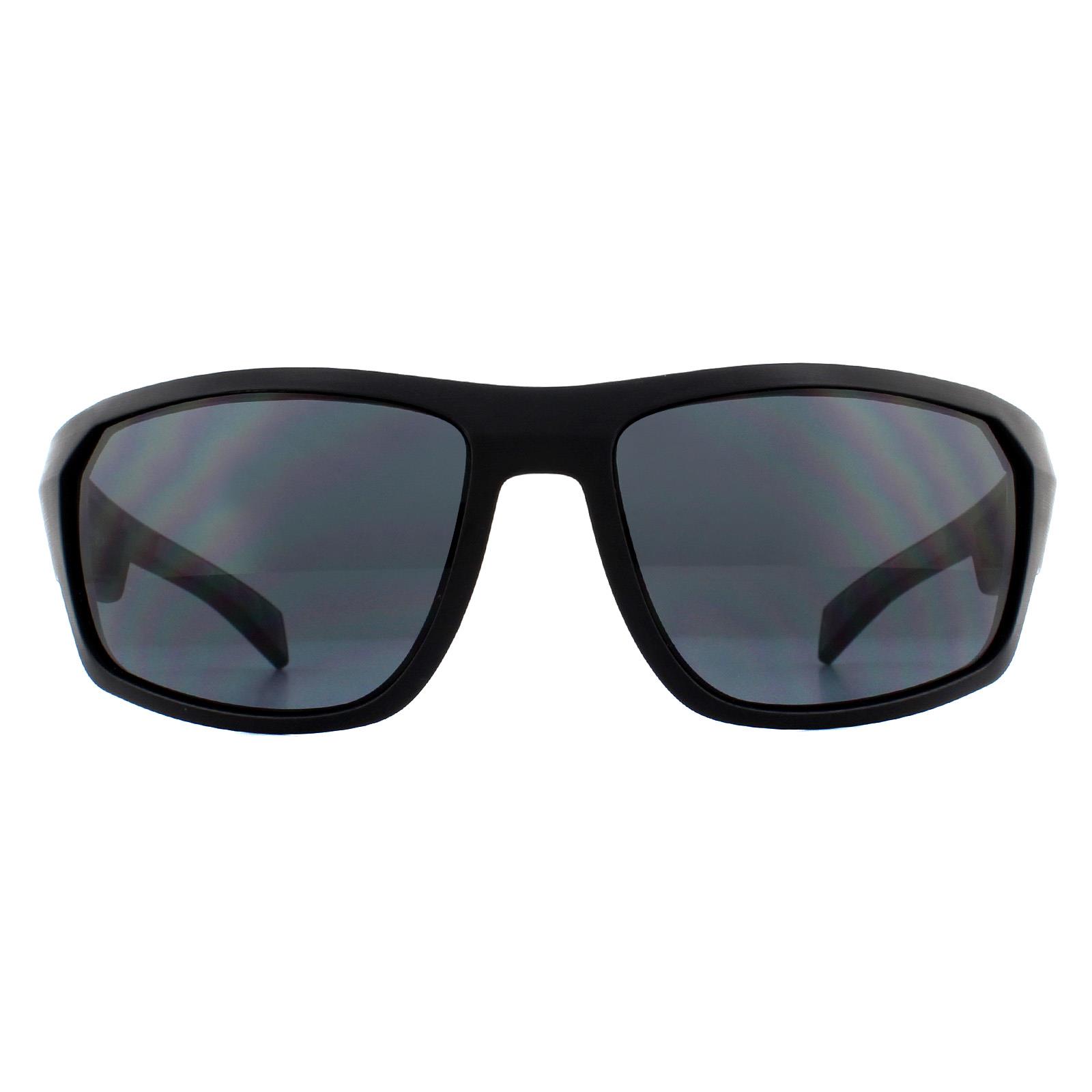 Tommy Hilfiger Wrap Mens Matte Black Grey Lunettes de soleil Image