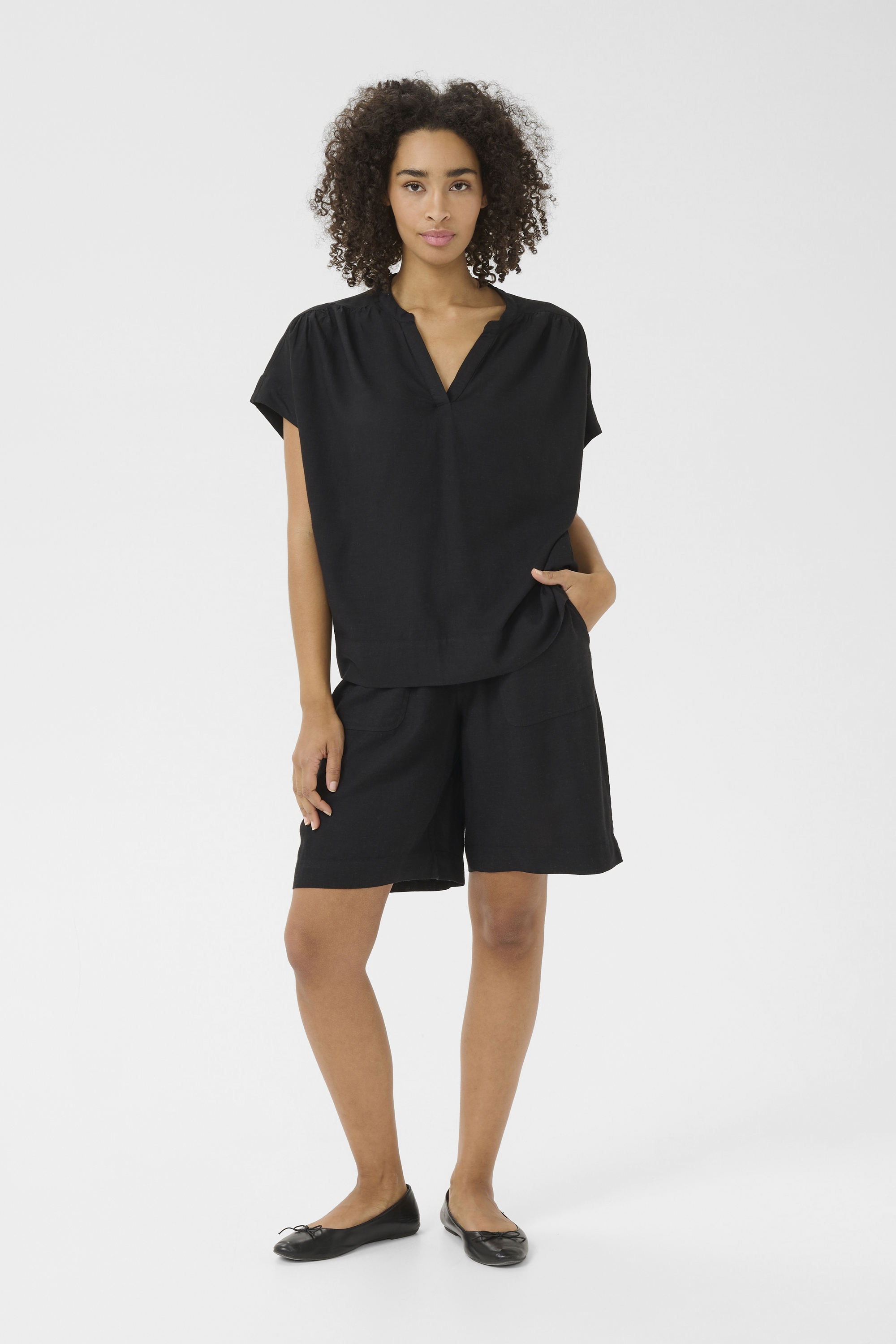 Kurzarm-Bluse Loose fit Black Image