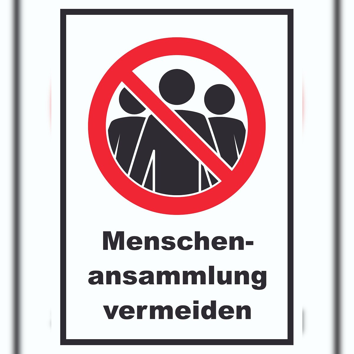 HB-Druck Menschenansammlung vermeiden Symbol und Text Schild A0 Rückseite selbstklebend Image