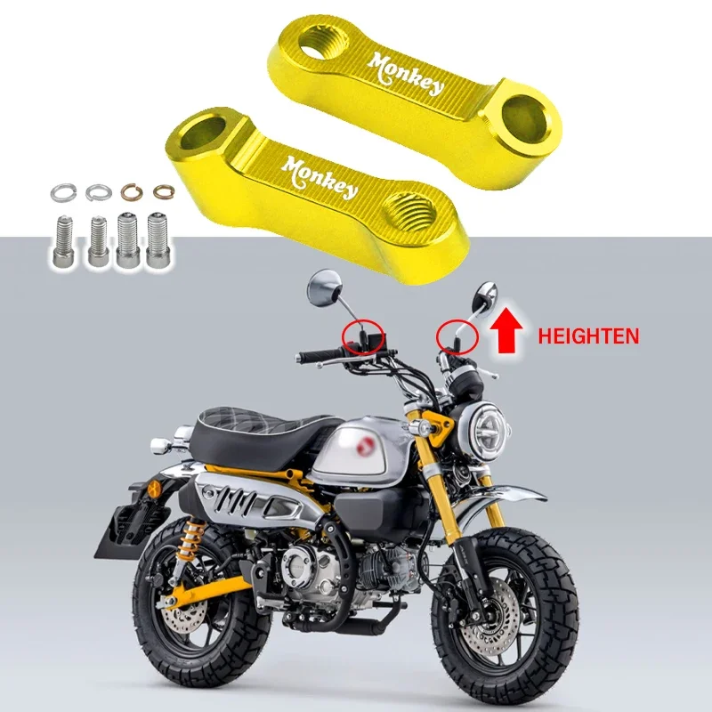 Für Honda Monkey 125 Z125 Z125 Z120 2018-2024 Motorrad Zubehör Monkey 125 Rückspiegel Verlängerung Riser Verlängern adapter Image