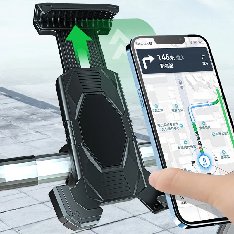 Universeller Fahrrad-Telefonhalter – Fahrradhalterung für 4,5–8,0 Zoll große Mobilgeräte – Handy-Halterung für Motorrad-Roller-Lenker Image