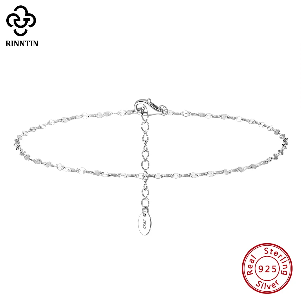 Rinntin 925 Sterling Silber Fisch Lippen Kette Fußkettchen für Frauen Mode Fuß Armband Sommer sexy Silber Knöchel riemen Schmuck sa33