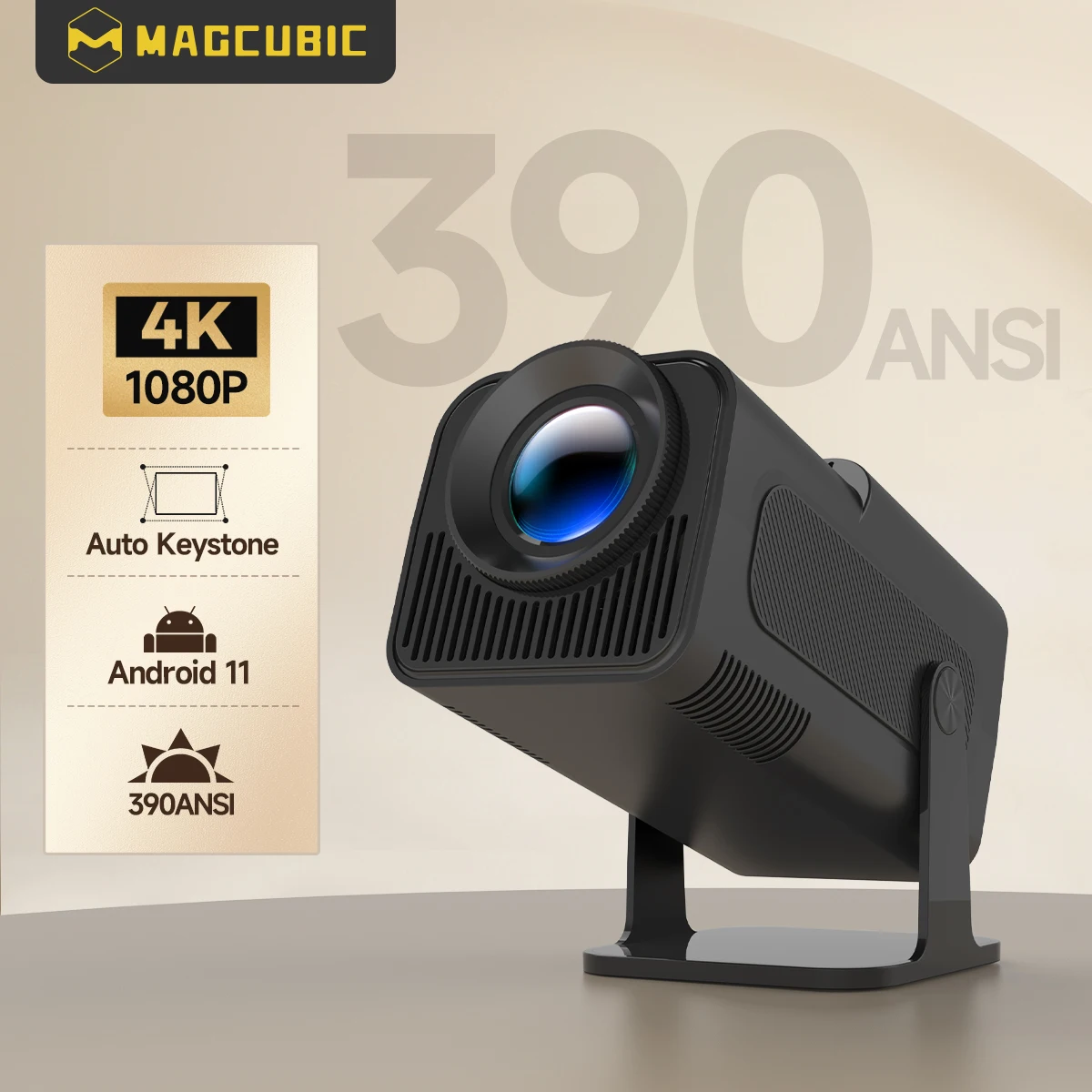 Magcubic HY320 Android11 4K HD Projektor WiFi6 Allwinner H713 390ANSI BT5.0 1920*1080P Tragbarer Outdoor-Projektor Upgrade HY300 Image