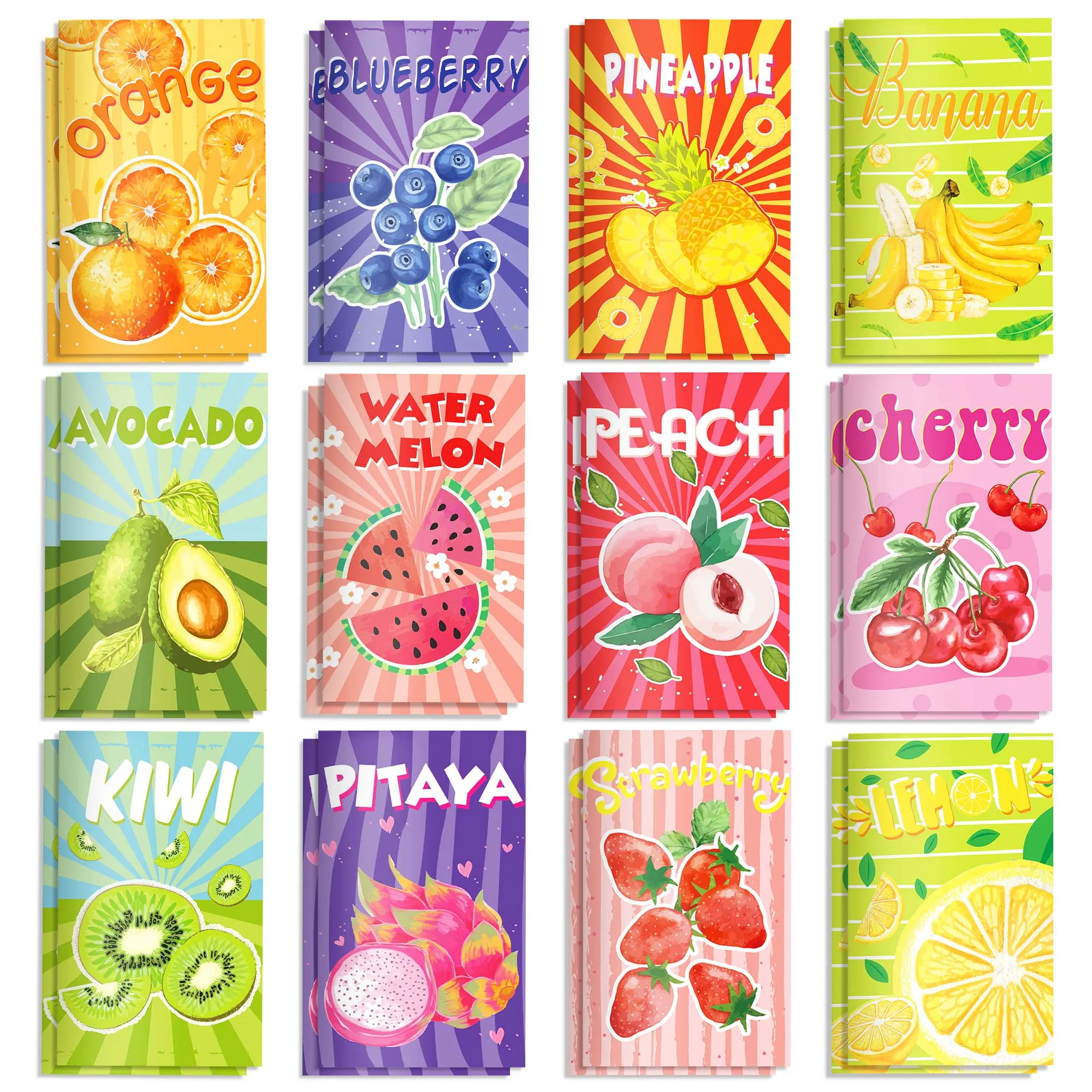 12/24 stücke Frische Früchte Notebook Kinder Geburtstag Geschenke Büro Schreibwaren Notizblock Täglich Wöchentlich Planer Schule Diray Liefert Image