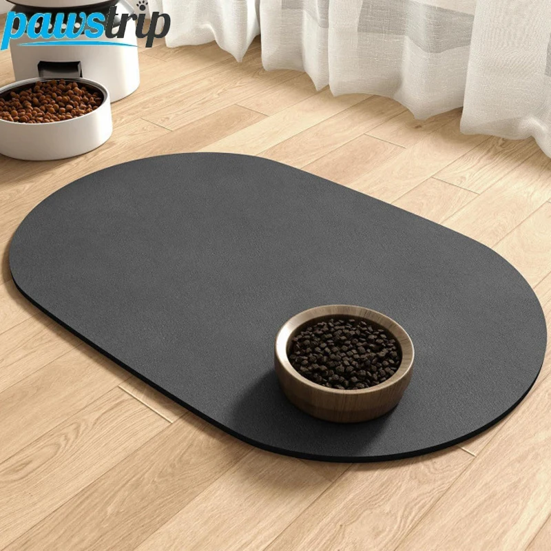 Tapis de nourriture ovale pour animaux de compagnie, tapis absorbant pour chats et chiens, tapis antidérapant pour distributeur d'eau pour chiens, tapis de nourriture pour chats à séchage rapide,