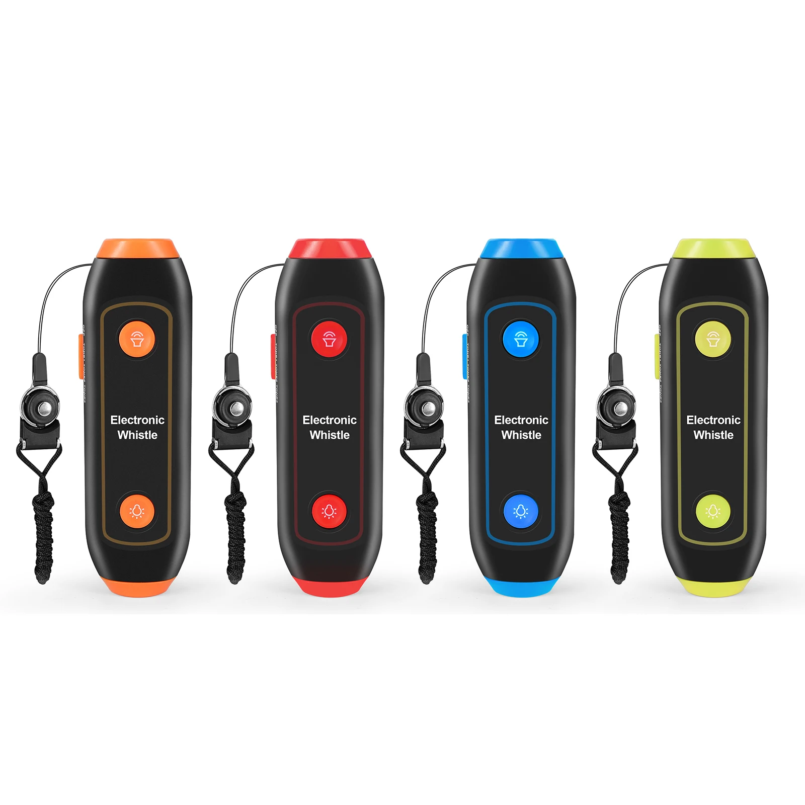 Elektronische Pfeife mit Umhängeband, Sportpfeife, hohe Lautstärke, SOS-Licht, Taschenlampe, Outdoor, Camping, Wandern, Werkzeug für Trainer, Schiedsrichter Image