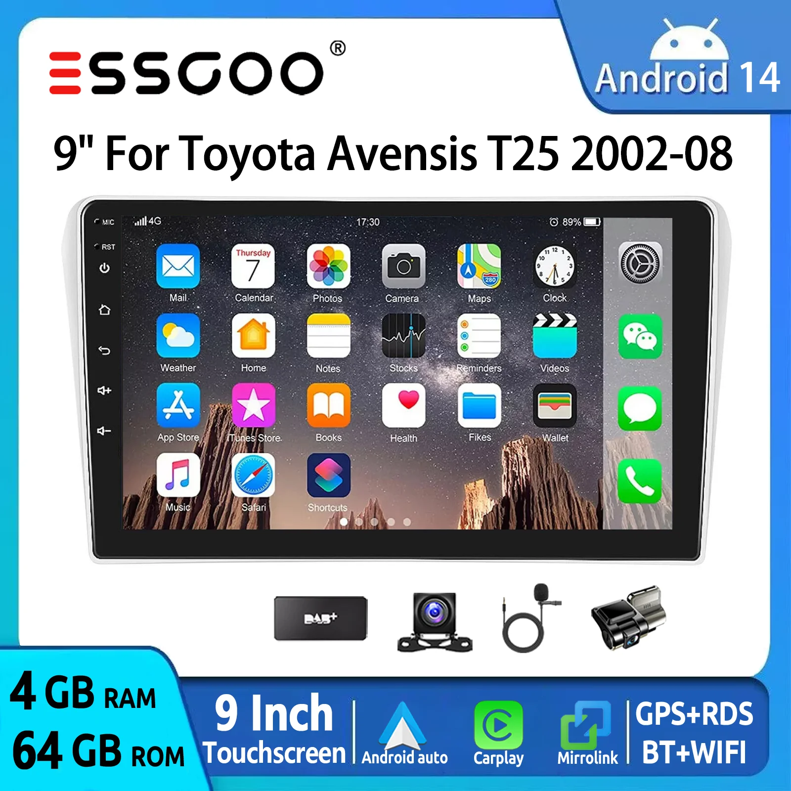 ESSGOO Android 14 Autoradio 9