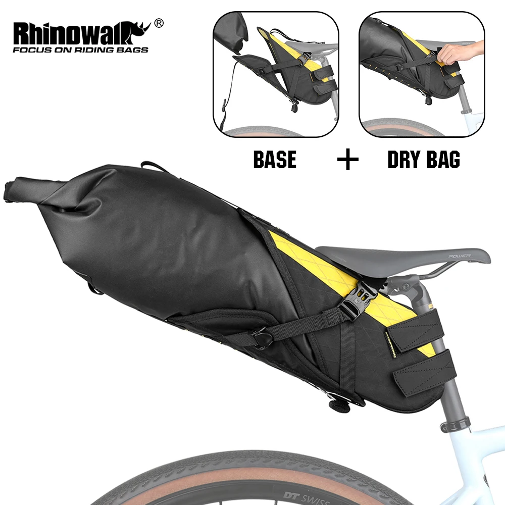 Rhino walk Fahrrad Heck tasche wasserdicht 14l fit Kies Fahrrad Sattel tasche Fahrrad verpackung MTB Reisegepäck tasche Rennrad tasche Image