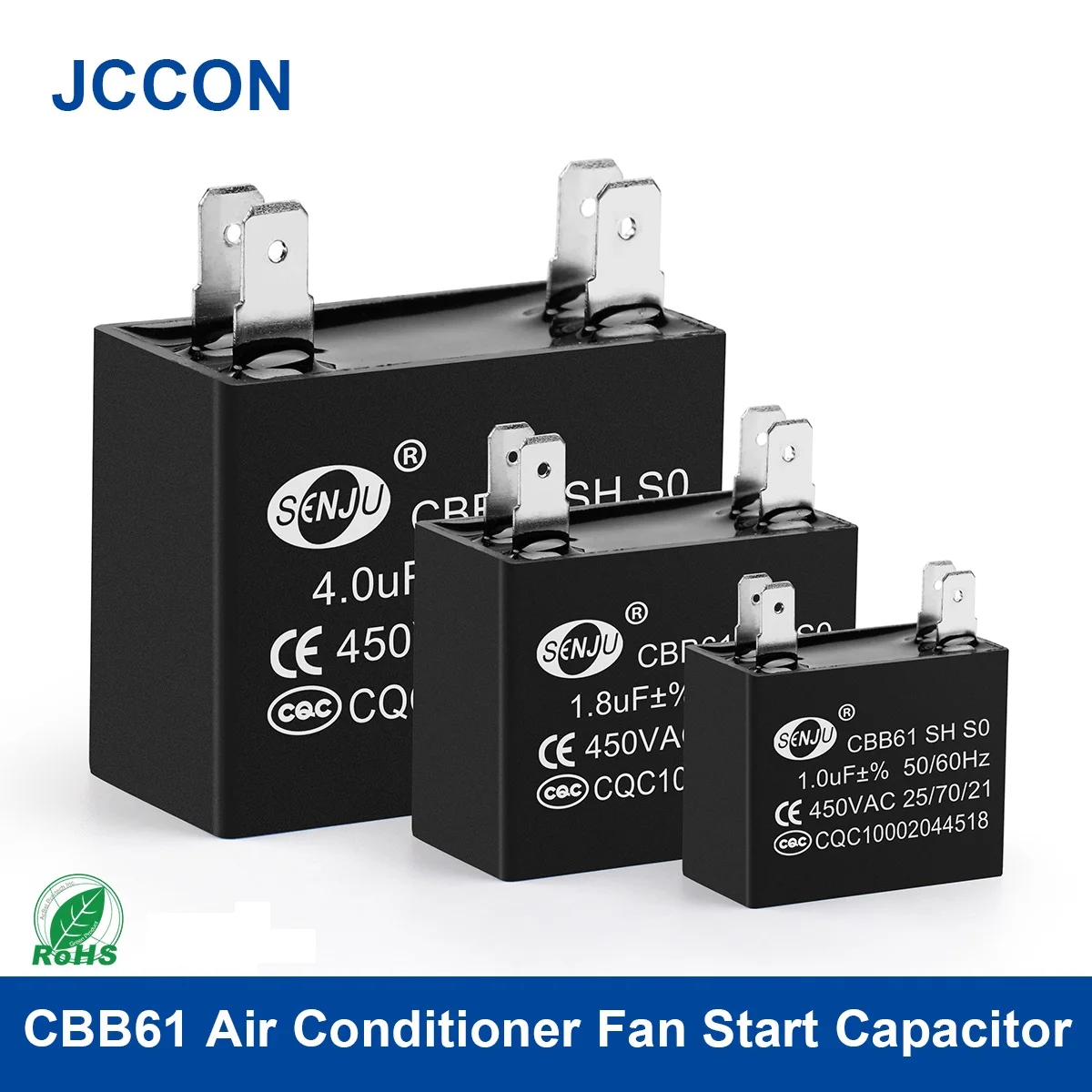 2Pcs CBB61 Klimaanlage Externe Fan Start Kondensator Motor Betrieb Kondensator 450V 1UF 1,2 UF 1,5 UF 2UF 2,5 UF 3UF 3,5 UF 4UF 4,5 UF Image