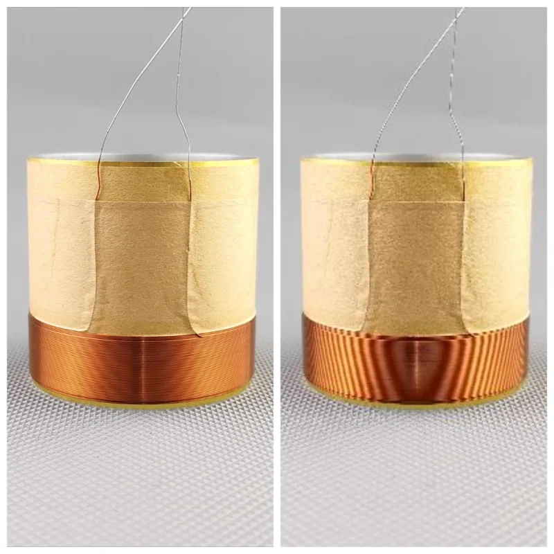 2 Stück 51,5 mm Lautsprecher-Woofer-Schwingspule 8 Ohm Bass-Reparaturteile mit Kupferdraht, weißes Aluminium, ehemalig Image