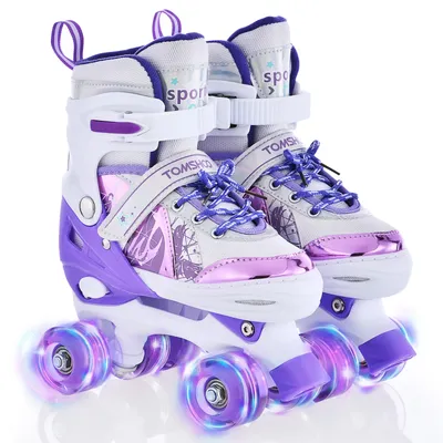 Roller Skates for Girls Boys for Kids 4 Size Adjustable Light Up roller skates for girls ages 10-12