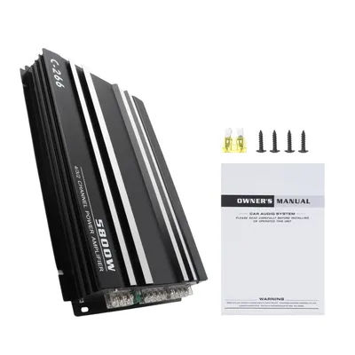Car Power Amplifier for 12V Car Audio 4-Channel Class A/B Aluminum Alloy Shockproof Cooling Fins Heat Sink Durable Universal