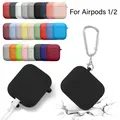 Custodie in silicone con copertura a gancio per Apple Airpods 1 2 Custodia protettiva antiurto per auricolari wireless per airpods 2 1 custodia Box Bag