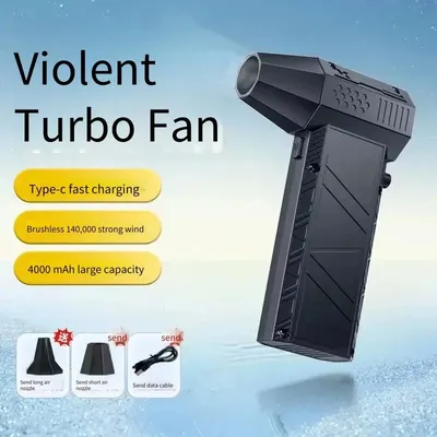 130000 Ventilateur électrique à Jet Turbo, moteur sans balais, haute vitesse, Turbo, violent, 10000mAh, Rechargeable par USB, pu