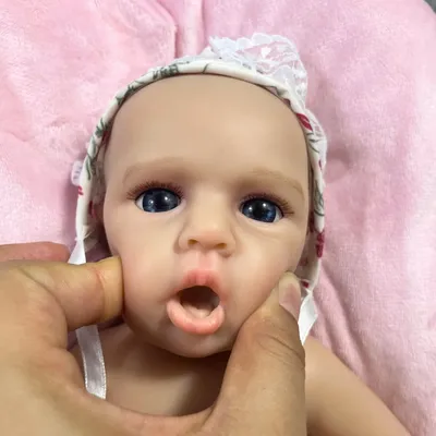 12-13 Inch Mini Full Silicone Reborn Baby Doll LouLou Awake With Open Mouth Lifelike Solid Silicone Girl Birthday Christmas Gift
