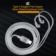 Cavo per auricolari KZ Cavo di aggiornamento placcato argento OFC Tipo-c Cavi a 2 pin Microfono opzionale