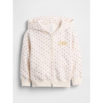 Gap Cream/Pink Floral Vintage Soft Zip-Up Hoodie (6mths-5yrs)