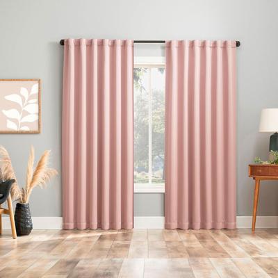 Sun Zero™ Aria 100% Blackout Panels, Set of 2 by BrylaneHome in Blush (Size 104"W 63" L)