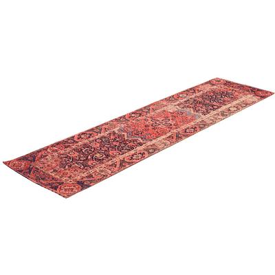 Teppich TOM TAILOR HOME "Funky Orient Ghom", rot, B:75cm H:5mm L:290cm, Baumwolle, Kunstfaser, Teppiche, Kurzflor, Orient-Optik, Vintage Design, mit Bordüre, auch als Läufer Image