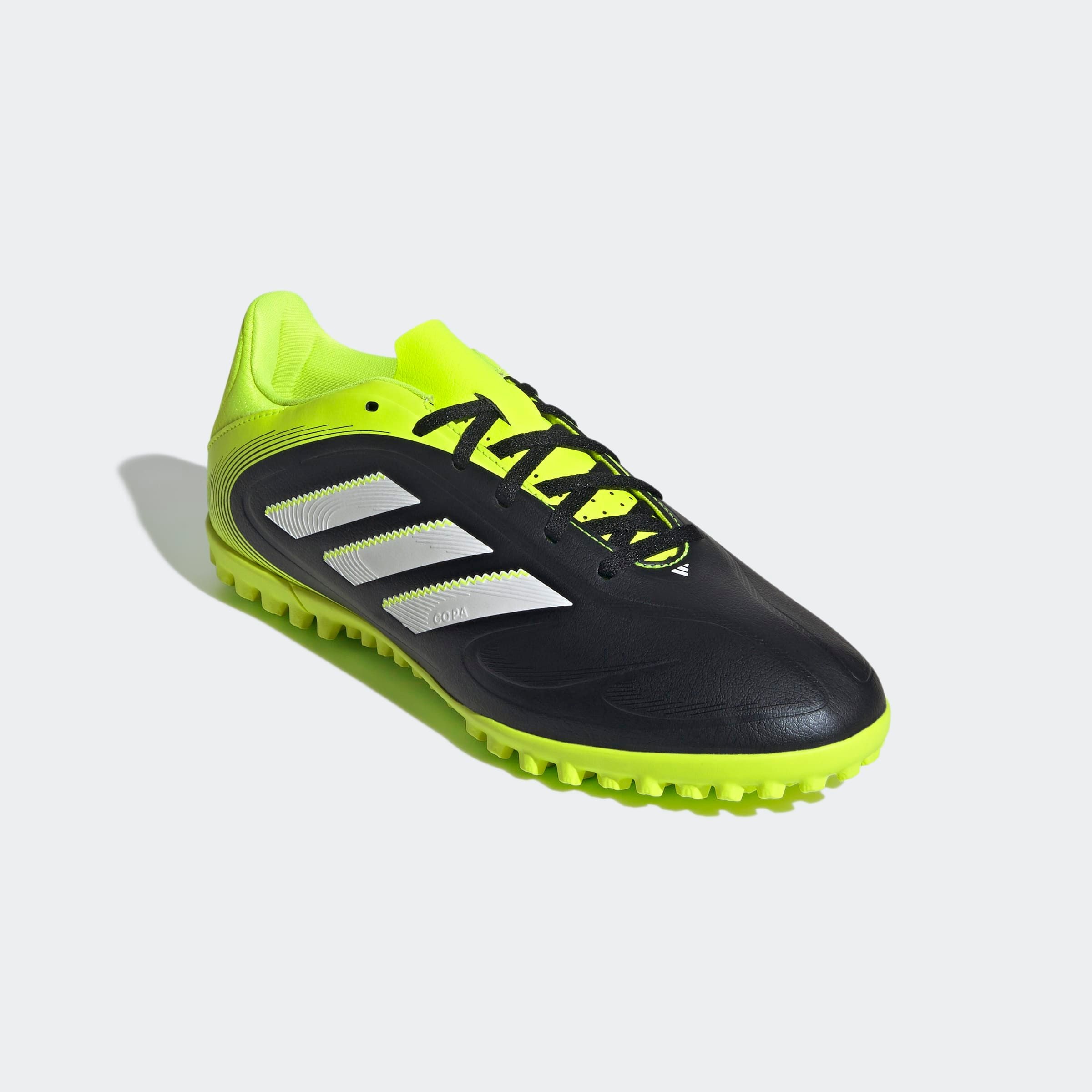 Fußballschuh ADIDAS PERFORMANCE "COPA PURE 3 CLUB KUNSTRASEN", Damen, Gr. 43, weiß (core schwarz, cloud weiß, lucid lemon), Synthetik, Schuhe Fußballschuh, geeignet für harte Untergründe Asche und Kunstrasen