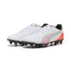 Fußballschuh PUMA "KING PRO MxSG Fußballschuhe Erwachsene", Gr. 43, weiß silber glowing rot metallic, Obermaterial: Synthetik; Futter: Textil, Synthetik; Innensohle: Textil; Laufsohle: Synthetik, Schuhe
