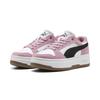 Sneaker PUMA "Rebound Femme Low Suede Sneakers Damen", Gr. 35.5, weiß schwarz poised pink, Obermaterial: Synthetik, Kuhleder, Textil; Futter: Textil; Innensohle: Textil; Laufsohle: Gummi, Schuhe