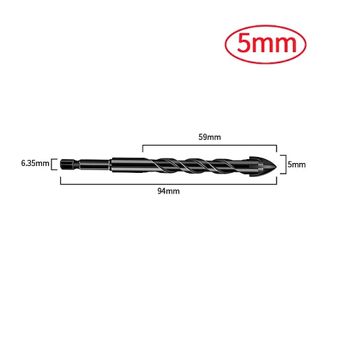 3-12 mm Kreuzsechskant-Fliesenbohrer Universal-Bohrer-Kits für Wandbeton Glaskeramik-Lochöffner Metall-Dreieck-Bohrer-Set Image