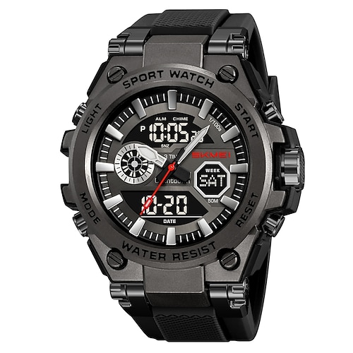 SKMEI Herren Digitaluhr Außenbereich Sport Mode Armbanduhr leuchtend Stopuhr Wecker Countdown TPU Beobachten Image