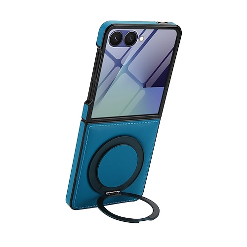 Handy Hülle Handyhüllen Für Samsung Galaxy Z Flip 7 Z Flip 6 Z Flip 5 Z Flip 4 Z Flip 3 Rückseite Unterstützt kabelloses Laden Ständer Stoßfest Retro TPU PU-Leder Image