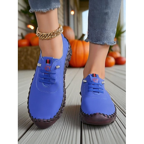 Rote Loafer aus weichem Kunstleder für Damen – flexible Slipper zum Hineinschlüpfen und für Freizeitausflüge, Reisen und Wochenend-Einkäufe Image