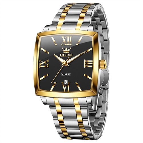 Eine neue OLEVS Quadrat Herren Business Uhr mit leuchtendem Kalender wasserdichte lässige Quarz Uhr modisch und trendy Herren Sport Armbanduhr