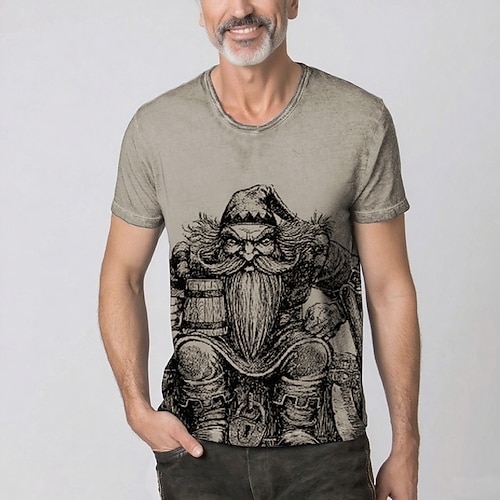 Bayerisch München Deutsch T-Shirt Ärmel T-Shirt Lederhosen T-Shirt Match Hirsch Grafik für Herren Erwachsene 3D-Druck für Karneval Oktoberfestbier Party Image