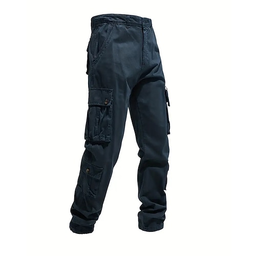 Herren Cargo-Hosen Hose Knöpfe Mehrere Taschen Einfach tragbar Outdoor Täglich Campen und Wandern Mode Klassisch Schwarz Gelb Image