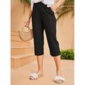 Femmes Grande taille Slacks Occasionnel Inspiré vintage Longueur mollet Taille haute Uni Le style rétro Confortable Micro-Élastique Sport Loisir Décontracté Quotidien Noir Vert Véronèse Blanc Ecru