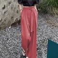 Femmes Jambe large Chinos Occasionnel Longueur mollet Naturel Uni Poches Latérales in in france they say Pontalon wide leg Confortable Respirabilité Décontracté Quotidien Noir Rouge Vert Café