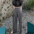 Femmes Jambe large Chinos Occasionnel Longueur mollet Naturel Uni Poches Latérales in in france they say Pontalon wide leg Confortable Respirabilité Décontracté Quotidien Noir Rouge Vert Café