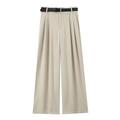 Femmes Jambe large Chinos Occasionnel Longueur complète Naturel Uni in in france they say Pontalon wide leg Confortable Respirabilité Décontracté Quotidien Vin Noir 1 # Noir Vert Véronèse Printemps