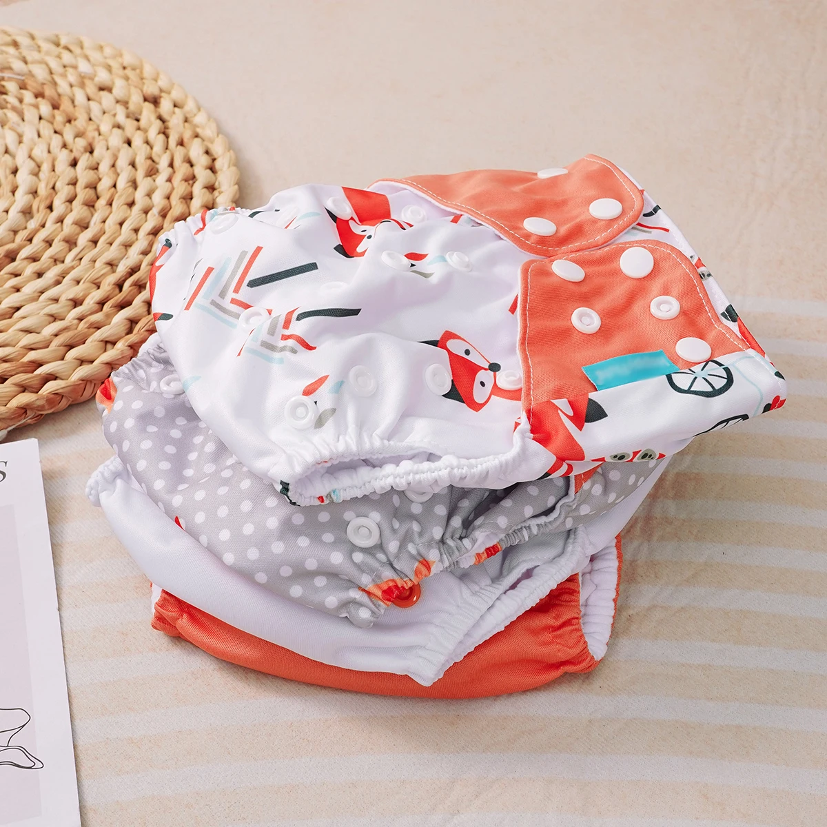 Kangobaby # Mein weiches Leben # 4-teiliges Set Wildleder Stoff Baby Stoffwindel wiederverwendbare waschbare Neugeborenenwindeln Image