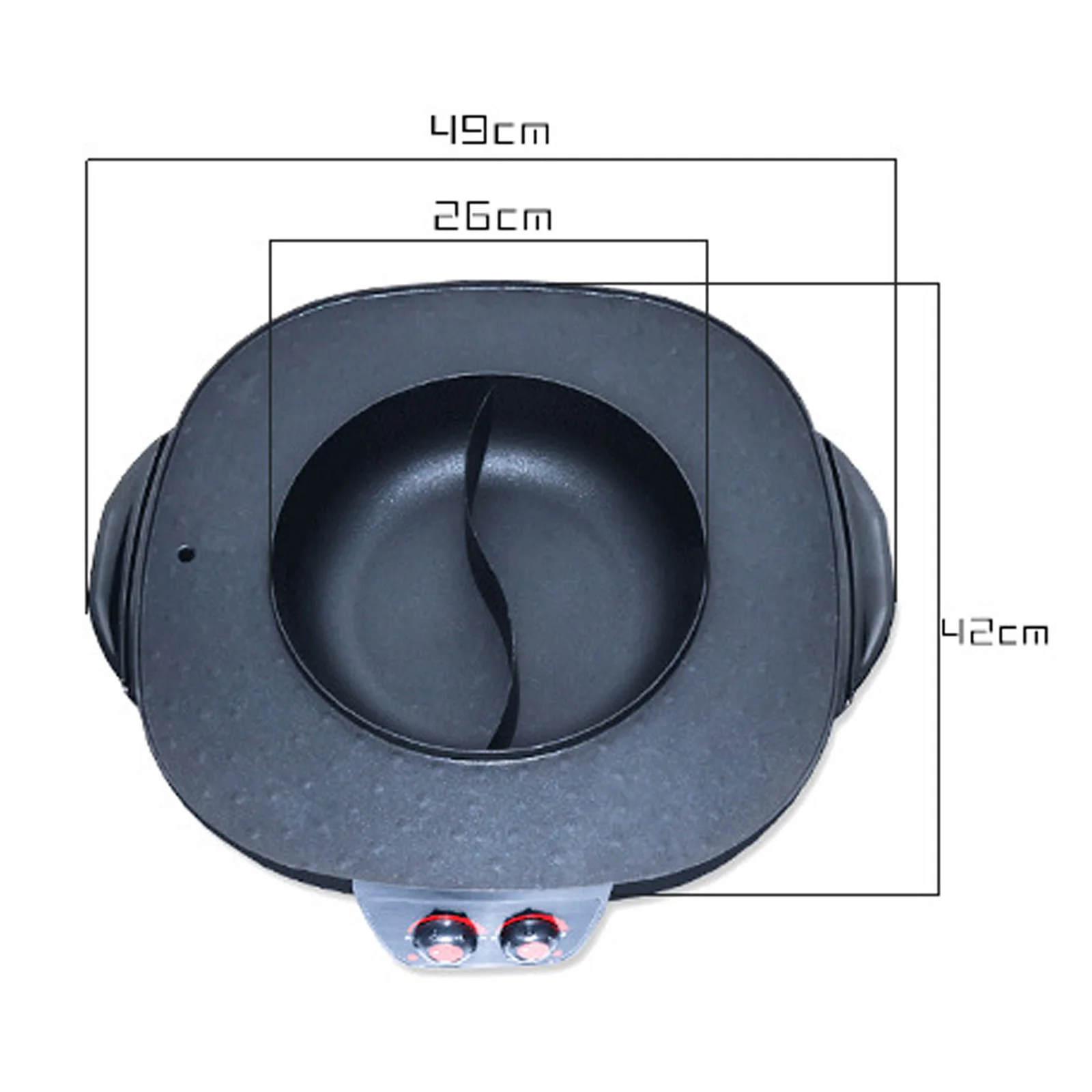 Hot Pot mit Grill, elektrischer Hot Pot mit doppelter Temperaturregelung, Hotpot Pot Elektrogrill für Häuser, Restaurants, Hotels Image