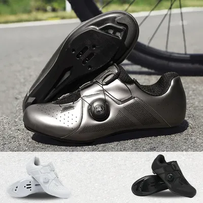 Speed Cycling Sneaker Herren Rennradschuhe Stollen Schuhe SPD Schuhe Radfahren Flache Pedalschuhe Fahrrad Outdoor Schuhe Dunkelgold