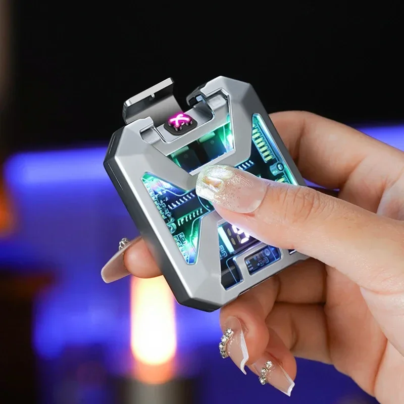 NEUE Mecha Wind Twin Arc Feuerzeuge Outdoor Camping Beleuchtung USB Feuerzeug Exquisite Geschenke Winddicht Zigarettenanzünder Image