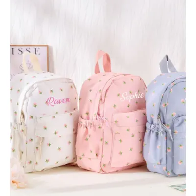 Personalized Toddler Backpack,Embroidered Floral Kids Backpack,Preschool Book Bag,Backpack For Kids,Boys Girls Bag