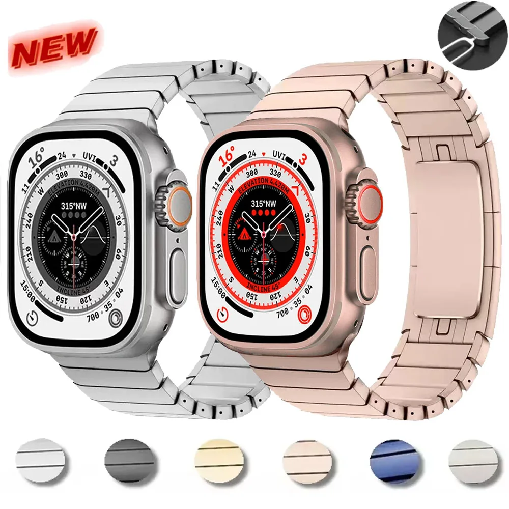 Metallgliederarmband für Apple Watch Band 45 mm 49 mm 44 mm 41 mm 42 mm 46 mm Edelstahlgürtel iWatch Ultra 10 9 8 7 6 5 4 SE Armband Image