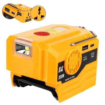 AC 220V Inverter Generator Power inverter LED Outdoor Camping Adapter Power Supply Tool For Makita DeWalt 18V Li-ion Battery