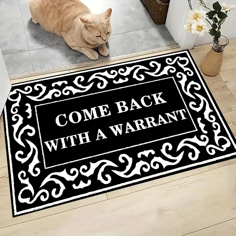 Come Back with A Warrant Entrance Doormat Home Decor Kitchen Corridor Balcony Rugs Bathroom Anti-slip Foot Mat Bedroom Floormat